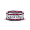 Load image into Gallery viewer, channel-set-diamond-eternity-stack-band-with-pink-sapphire-in-14K-white-gold-FD8412BGSADRPI-NL-WG.jpg