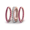 Load image into Gallery viewer, channel-set-diamond-eternity-stack-band-with-pink-sapphire-in-18K-rose-gold-FD8412BGSADRPI-NL-RG.jpg