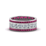 Load image into Gallery viewer, channel-set-diamond-eternity-stack-band-with-pink-sapphire-in-18K-white-gold-FD8412BGSADRPI-NL-WG.jpg
