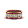 Load image into Gallery viewer, channel-set-diamond-eternity-stack-band-with-pink-sapphire-in-18K-yellow-gold-FD8412BGSADRPI-NL-YG.jpg