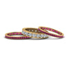 Load image into Gallery viewer, channel-set-diamond-eternity-stack-band-with-pink-sapphire-in-18K-yellow-gold-FD8412BGSADRPI-NL-YG.jpg