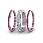Load image into Gallery viewer, channel-set-diamond-eternity-stack-band-with-pink-sapphire-in-950-Platinum-FD8412BGSADRPI-NL-WG.jpg
