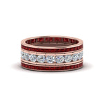 Load image into Gallery viewer, channel-set-diamond-eternity-stack-band-with-ruby-in-14K-rose-gold-FD8412BGRUDR-NL-RG.jpg
