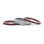 Load image into Gallery viewer, channel-set-diamond-eternity-stack-band-with-ruby-in-14K-white-gold-FD8412BGRUDR-NL-WG.jpg
