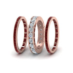 Load image into Gallery viewer, channel-set-diamond-eternity-stack-band-with-ruby-in-18K-rose-gold-FD8412BGRUDR-NL-RG.jpg
