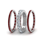 Load image into Gallery viewer, channel-set-diamond-eternity-stack-band-with-ruby-in-18K-white-gold-FD8412BGRUDR-NL-WG.jpg
