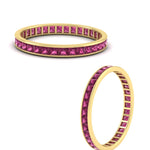 Load image into Gallery viewer, channel-set-eternity-pink-sapphire-band-1-carat-in-yellow-gold-FDEWB160PRBGSADRPIANGLE3-1.00CT-NL-YG.jpg?v=1766128413