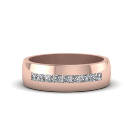 Mens Channel Set Square Wedding Ring