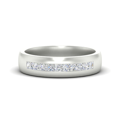 Mens Channel Set Square Wedding Ring