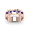 Load image into Gallery viewer, channel-set-princess-cut-diamond-band-for-men-with-blue-sapphire-in-14k-rose-gold-fdmr1097gsabl-nl-rg
