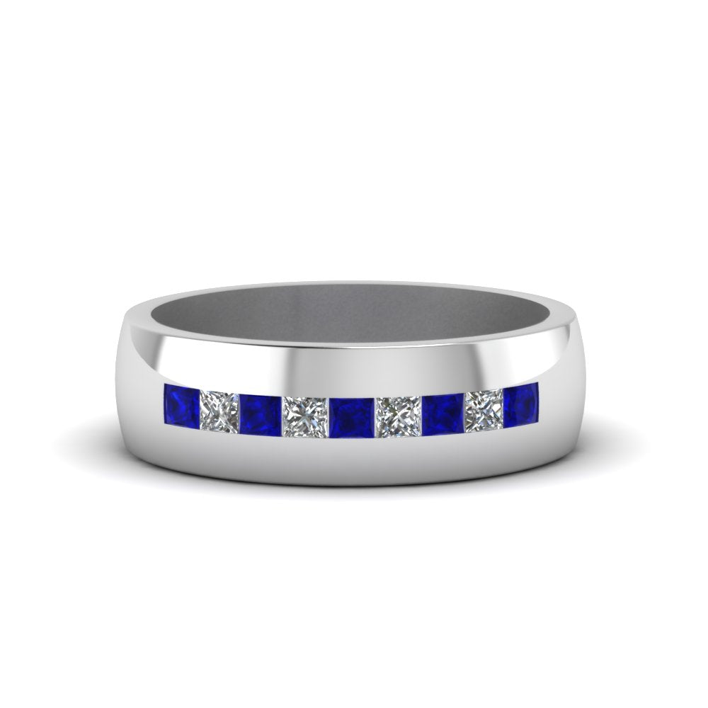 channel-set-princess-cut-diamond-band-for-men-with-blue-sapphire-in-14k-white-gold-fdmr1097gsabl-nl-wg