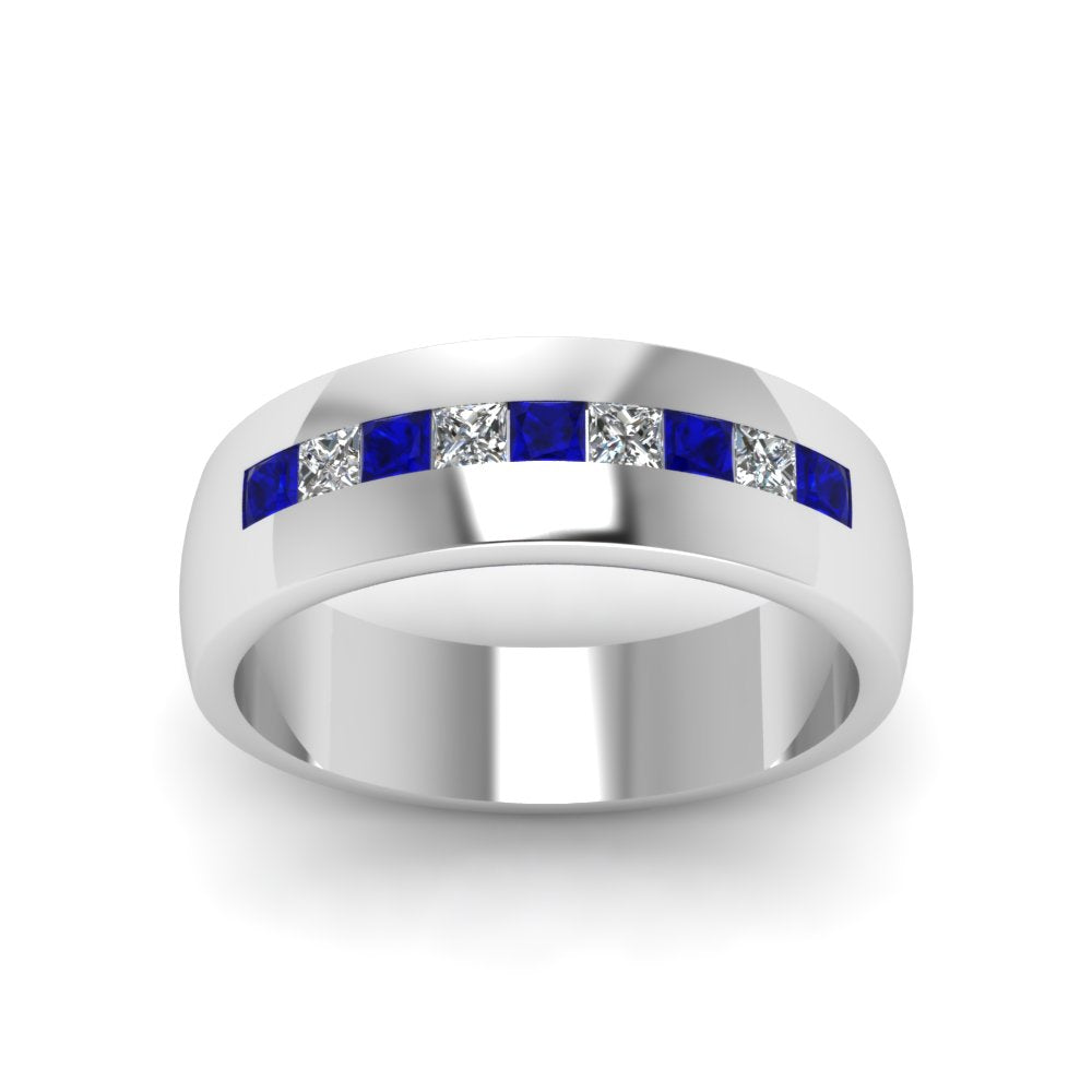 channel-set-princess-cut-diamond-band-for-men-with-blue-sapphire-in-14k-white-gold-fdmr1097gsabl-nl-wg