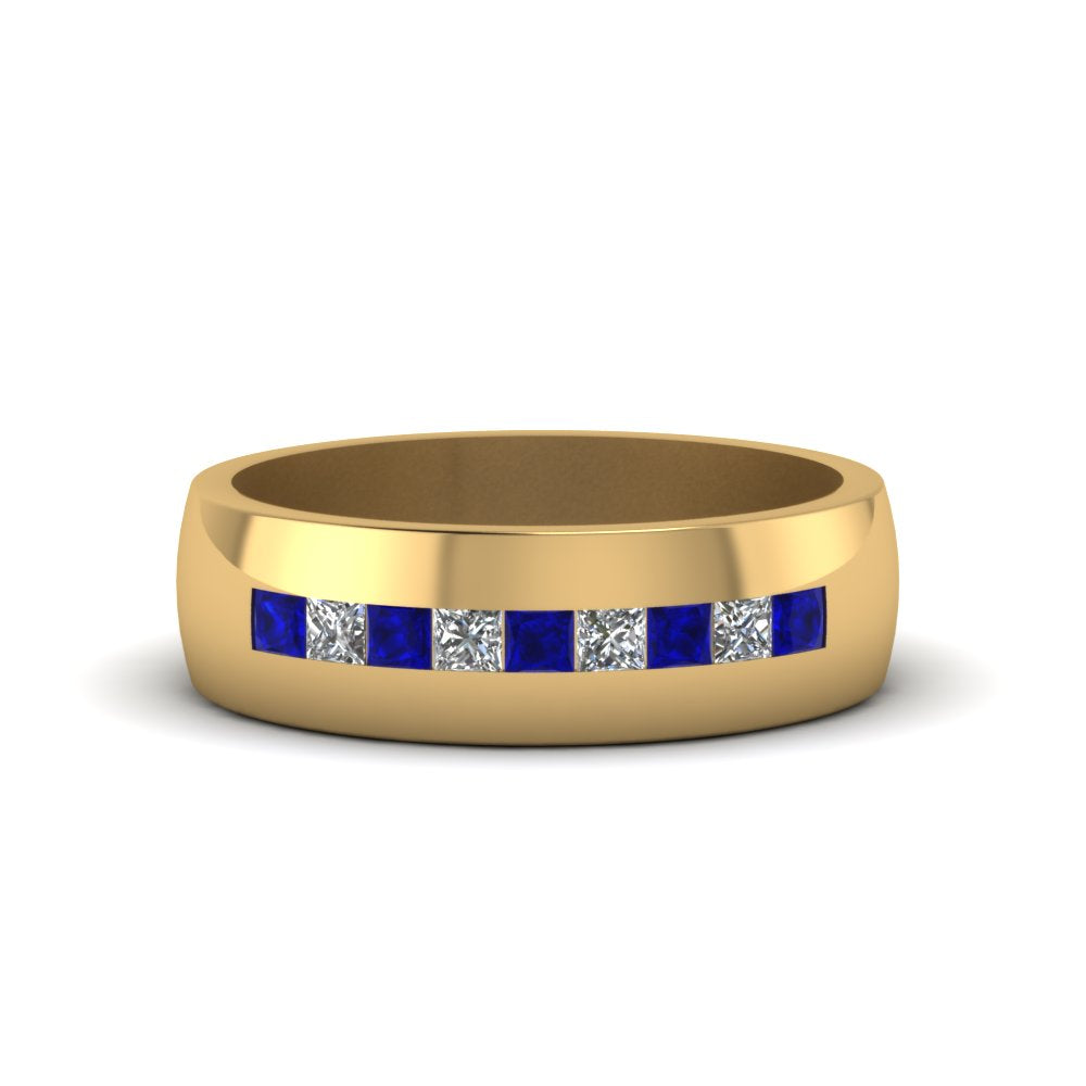 channel-set-princess-cut-diamond-band-for-men-with-blue-sapphire-in-14k-yellow-gold-fdmr1097gsabl-nl-yg