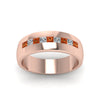 Load image into Gallery viewer, channel-set-princess-cut-diamond-band-for-men-with-orange-sapphire-in-14k-rose-gold-fdmr1097gsaor-nl-rg