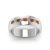 Load image into Gallery viewer, channel-set-princess-cut-diamond-band-for-men-with-orange-sapphire-in-14k-white-gold-fdmr1097gsaor-nl-wg