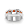 Thumbnail 44 - channel-set-princess-cut-diamond-band-for-men-with-orange-sapphire-in-14k-white-gold-fdmr1097gsaor-nl-wg