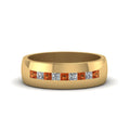 Thumbnail 25 - channel-set-princess-cut-diamond-band-for-men-with-orange-sapphire-in-14k-yellow-gold-fdmr1097gsaor-nl-yg