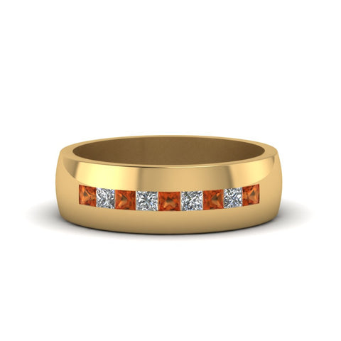 channel-set-princess-cut-diamond-band-for-men-with-orange-sapphire-in-14k-yellow-gold-fdmr1097gsaor-nl-yg
