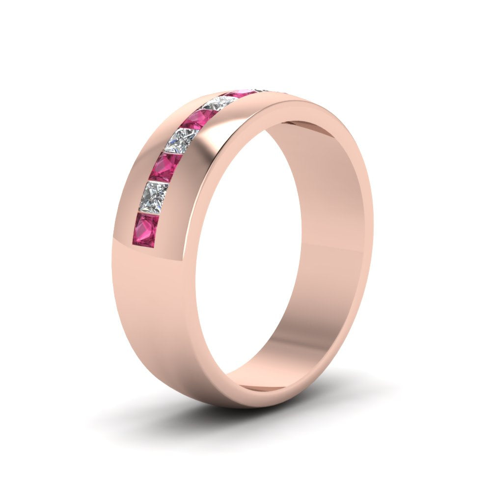 channel-set-princess-cut-diamond-band-for-men-with-pink-sapphire-in-14k-rose-gold-fdmr1097gsadrpi-nl-rg