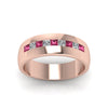 Load image into Gallery viewer, channel-set-princess-cut-diamond-band-for-men-with-pink-sapphire-in-14k-rose-gold-fdmr1097gsadrpi-nl-rg