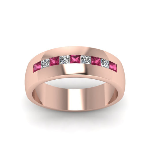 channel-set-princess-cut-diamond-band-for-men-with-pink-sapphire-in-14k-rose-gold-fdmr1097gsadrpi-nl-rg