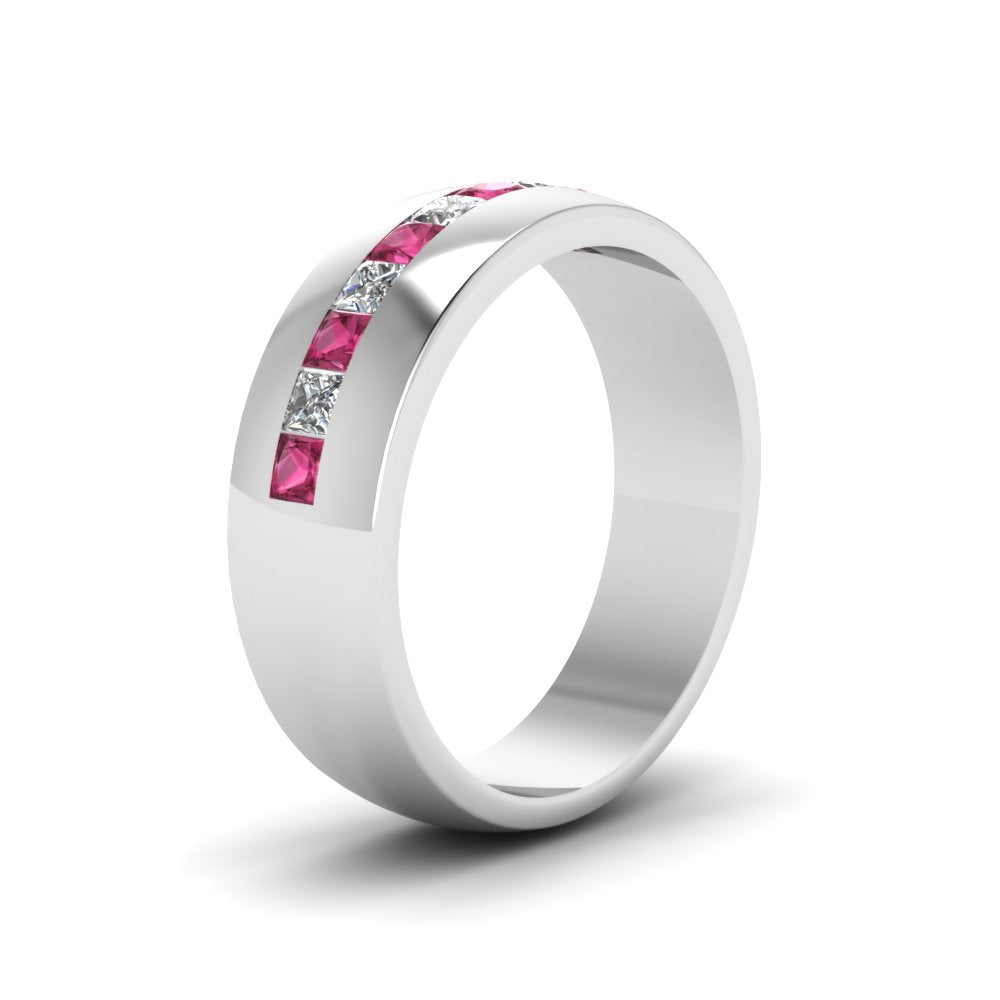 channel-set-princess-cut-diamond-band-for-men-with-pink-sapphire-in-14k-white-gold-fdmr1097gsadrpi-nl-wg