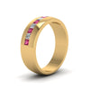 Load image into Gallery viewer, channel-set-princess-cut-diamond-band-for-men-with-pink-sapphire-in-14k-yellow-gold-fdmr1097gsadrpi-nl-yg