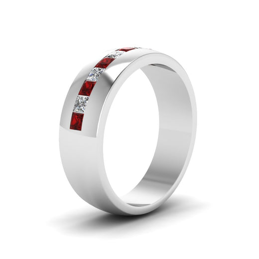 channel-set-princess-cut-diamond-band-for-men-with-ruby-in-14k-white-gold-fdmr1097grudr-nl-wg