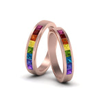 Load image into Gallery viewer, Channel Set Rainbow Ring For Lesbian
