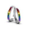 Load image into Gallery viewer, Channel Set Rainbow Ring For Lesbian
