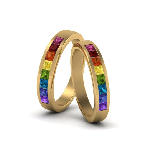 Channel Set Rainbow Ring For Lesbian