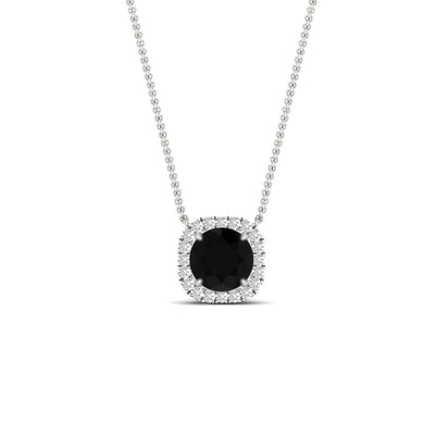 Charming Cushion Halo Round Pendant