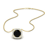 Load image into Gallery viewer, charming-round-black-diamond-halo-cushion-diamond-pendant-in-FDPD11396GBLACKANGLE1-NL-YG
