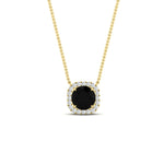 Load image into Gallery viewer, charming-round-black-diamond-halo-cushion-diamond-pendant-in-FDPD11396GBLACKANGLE1-NL-YG
