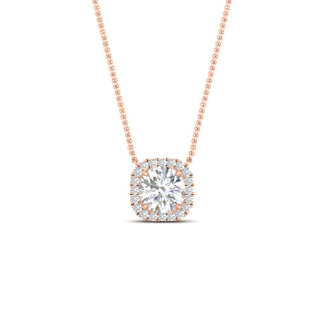 Charming Cushion Halo Round Pendant