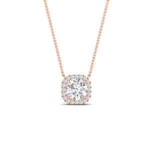 Charming Cushion Halo Round Pendant