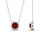 Load image into Gallery viewer, charming-round-ruby-halo-cushion-diamond-pendant-in-FDPD11396GRUDRANGLE1-NL-WG
