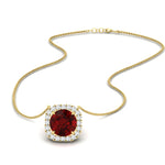 Load image into Gallery viewer, charming-round-ruby-halo-cushion-diamond-pendant-in-FDPD11396GRUDRANGLE1-NL-YG
