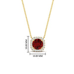 Load image into Gallery viewer, charming-round-ruby-halo-cushion-diamond-pendant-in-FDPD11396GRUDRANGLE1-NL-YG
