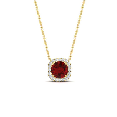 Charming Cushion Halo Round Pendant
