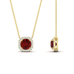 Load image into Gallery viewer, charming-round-ruby-halo-cushion-diamond-pendant-in-FDPD11396GRUDRANGLE1-NL-YG
