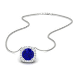 Load image into Gallery viewer, charming-round-sapphire-halo-cushion-diamond-pendant-in-FDPD11396GSABLANGLE1-NL-WG
