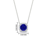 Load image into Gallery viewer, charming-round-sapphire-halo-cushion-diamond-pendant-in-FDPD11396GSABLANGLE1-NL-WG

