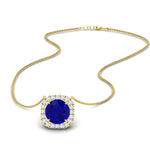 Load image into Gallery viewer, charming-round-sapphire-halo-cushion-diamond-pendant-in-FDPD11396GSABLANGLE1-NL-YG
