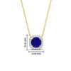 Load image into Gallery viewer, charming-round-sapphire-halo-cushion-diamond-pendant-in-FDPD11396GSABLANGLE1-NL-YG