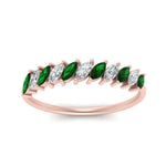Load image into Gallery viewer, cheap-marquise-stack-diamond-band-with-emerald-in-rose-gold-FD9726BGEMGR-NL-RG.jpg
