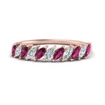 Load image into Gallery viewer, cheap-marquise-stack-diamond-band-with-pink-sapphire-in-rose-gold-FD9726BGSADRPI-NL-RG.jpg
