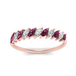 Load image into Gallery viewer, cheap-marquise-stack-diamond-band-with-pink-sapphire-in-rose-gold-FD9726BGSADRPI-NL-RG.jpg
