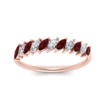 Load image into Gallery viewer, cheap-marquise-stack-diamond-band-with-ruby-in-rose-gold-FD9726BGRUDR-NL-RG.jpg

