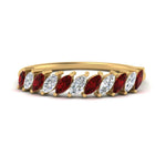 Load image into Gallery viewer, cheap-marquise-stack-diamond-band-with-ruby-in-yellow-gold-FD9726BGRUDR-NL-YG.jpg
